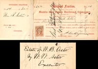 Morris and Essex Railroad Co. signed by Wm. Waldorf Astor